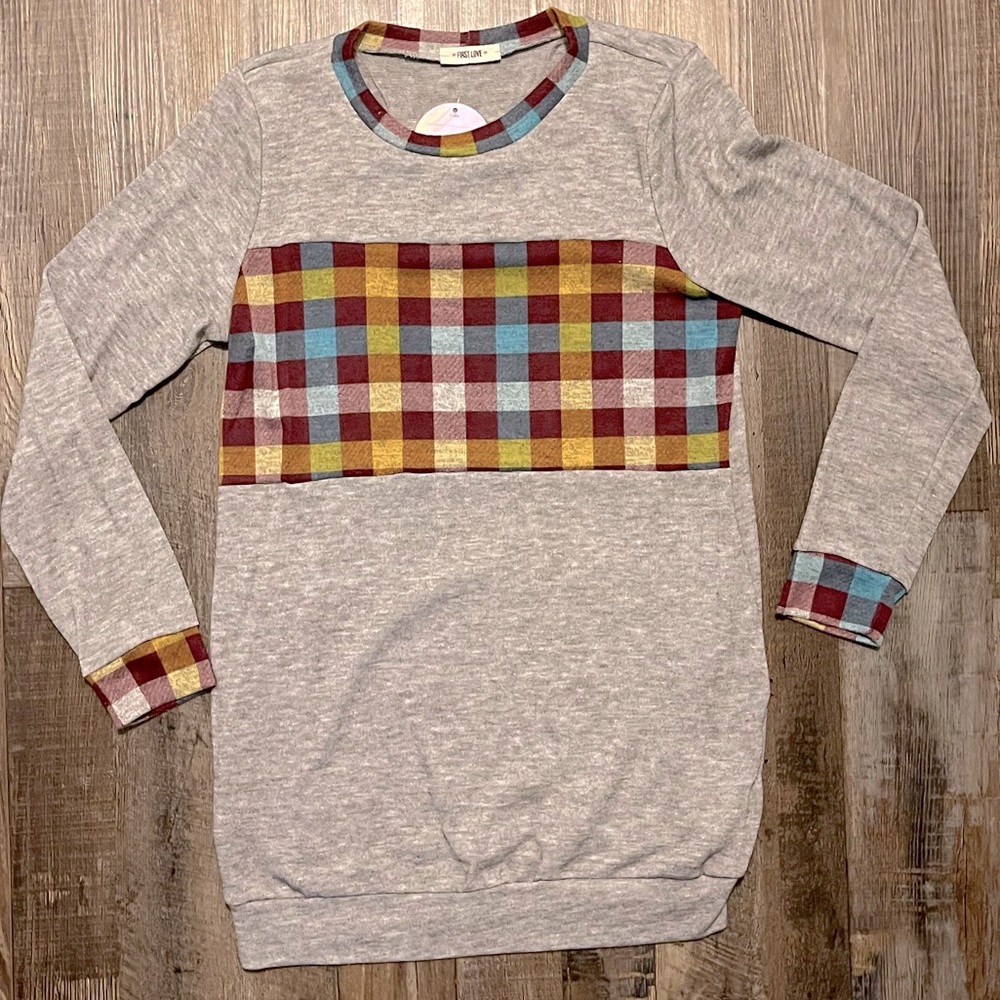 Plaid Top with Pockets
